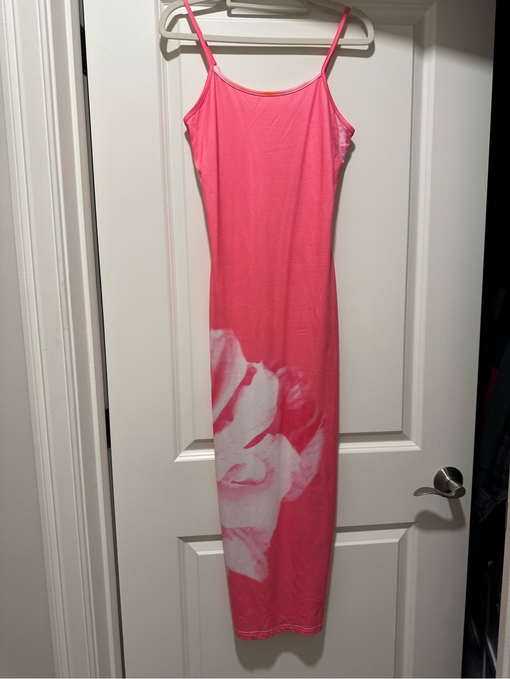 Pink Floral Print Slip Maxi Dress new size small